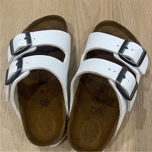 Birkenstock Kids White Slippers
